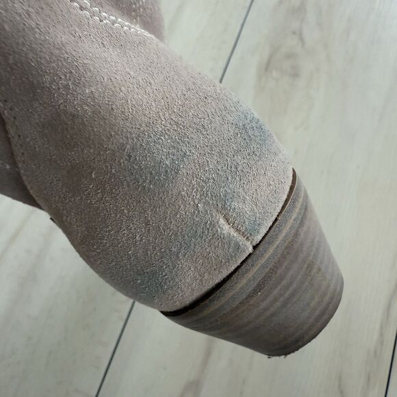 Nine West Texan Western Boot Women’s 7.5 Beige Blush Leather Pointed Toe Cowgirl - Picture 14 of 16